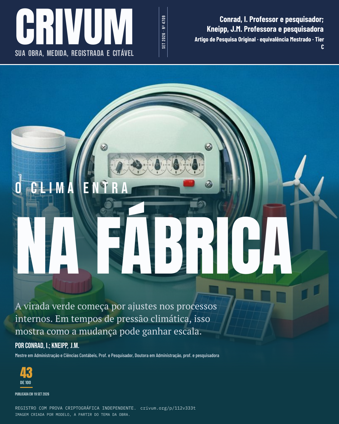 Capa de revista da obra Inovação e sustentabilidade nos modelos de negócios: experiências de duas empresas industriais diante dos desafios climáticos