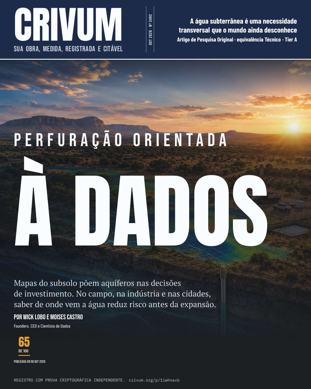 Capa de revista da obra A água subterrânea é uma necessidade transversal que o mundo ainda desconhece