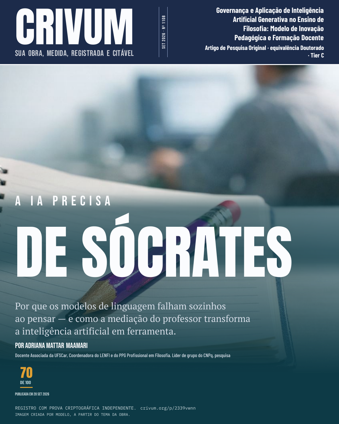 Capa de revista da obra Governança e Aplicação de Inteligência Artificial Generativa no Ensino de Filosofia: Modelo de Inovação Pedagógica e Formação Docente