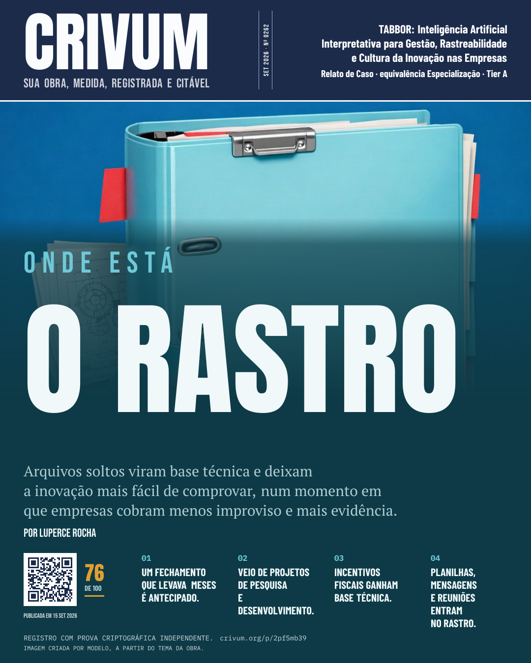 Capa de revista da obra TABBOR: Inteligência Artificial Interpretativa para Gestão, Rastreabilidade e Cultura da Inovação nas Empresas