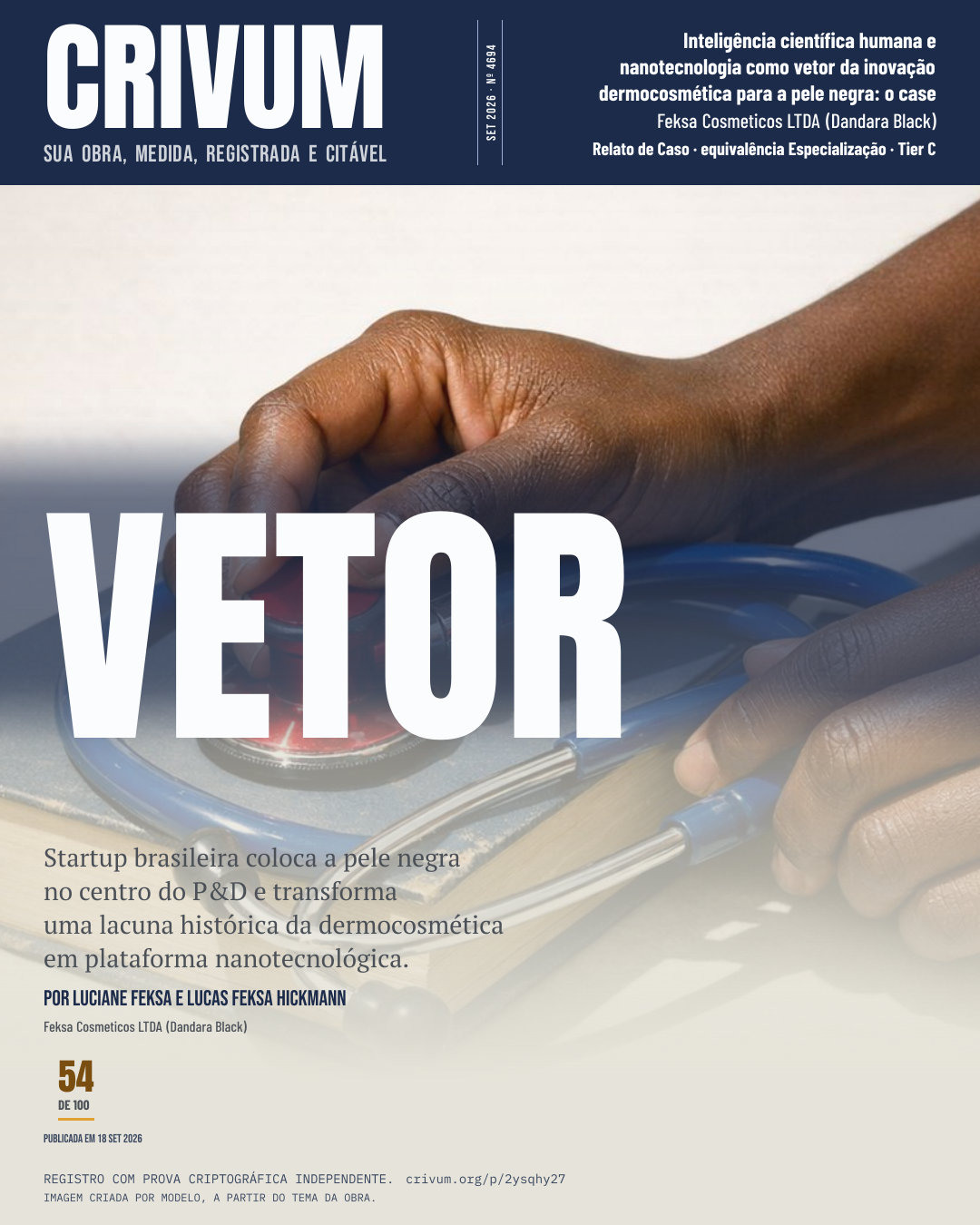 Capa de revista da obra Inteligência científica humana e nanotecnologia como vetor da inovação dermocosmética para a pele negra: o case Dandara Black
