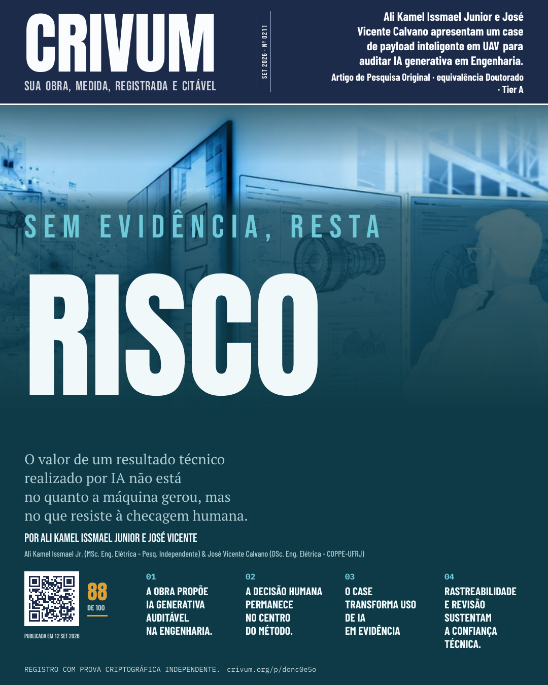 Capa de revista da obra Da IA generativa à engenharia auditável: um framework de assurance human-in-the-loop para artefatos de engenharia no Modelo em V – case de payload inteligente em UAV